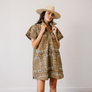 Olive Bandana Getaway Mini Dress by Sunshine Tienda