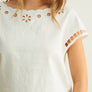 Floral Embroidered Boat Neck Top