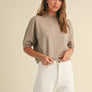Short Sleeve Sweater Top in Black