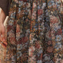 Floral-Print Organza Pleated Midi Skirt