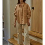 Donny Eyelet Shacket in Camel by By Together