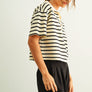 Stripe Pattern Short Sleeve Polo Shirt