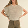 Dolman Sleeve Knitted Top in Stone