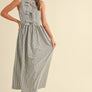 Stripe Fabric with Bow Tie Front Dress
