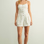 Eyelet Romper with Button Detail Front
