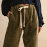 Washed Effect Corduroy Pants