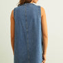 Sleeveless Button Front True Denim Dress