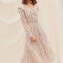 Striped Eyelet Ruffled Tiered Dress