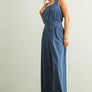 Sleeveless Denim Chambray Jumpsuit