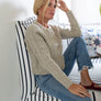 Classic Cable Knit Cardigan in Flax - Marea by Liz Joy
