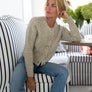 Classic Cable Knit Cardigan in Flax - Marea by Liz Joy