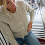 Classic Cable Knit Cardigan in Flax - Marea by Liz Joy
