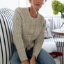 Classic Cable Knit Cardigan in Flax - Marea by Liz Joy