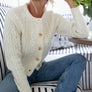 Classic Cable Knit Cardigan in Ivory - Marea by Liz Joy