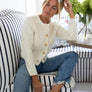 Classic Cable Knit Cardigan in Ivory - Marea by Liz Joy