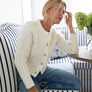 Classic Cable Knit Cardigan in Ivory - Marea by Liz Joy