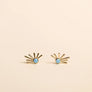Fire Opal Sun Ray Earrings by JaxKelly
