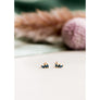 Sapphire Offset Trio Stack Earrings