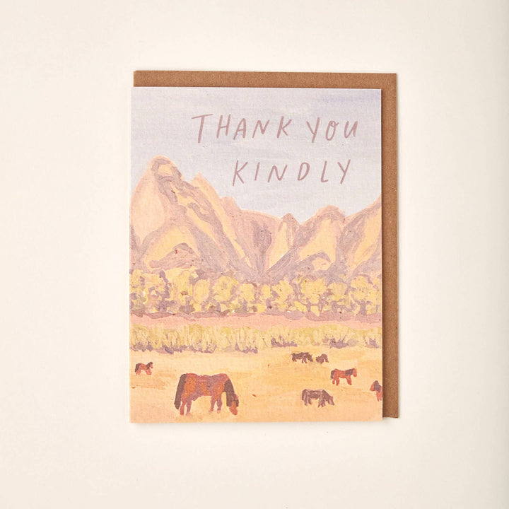 Thank You Kindly Mountain Ranch Horses Greeting Card