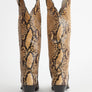 Vintage Larry Mahan Full Python Snakeskin Cowboy Boots - 4.5B