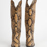 Vintage Larry Mahan Full Python Snakeskin Cowboy Boots - 4.5B