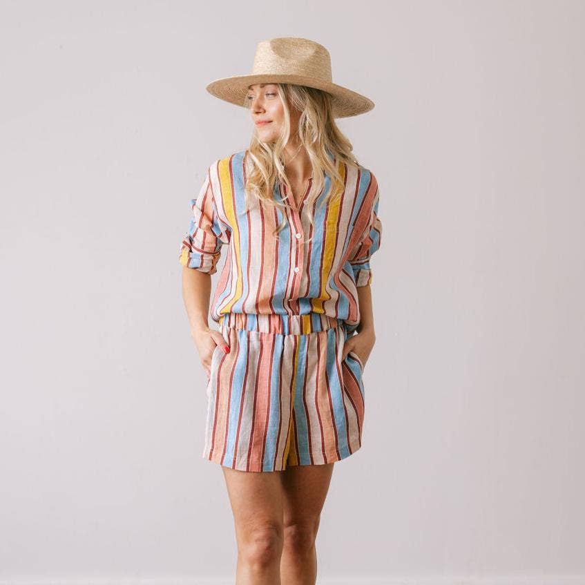 Seaplane Stripe Bermuda Set by Sunshine Tienda