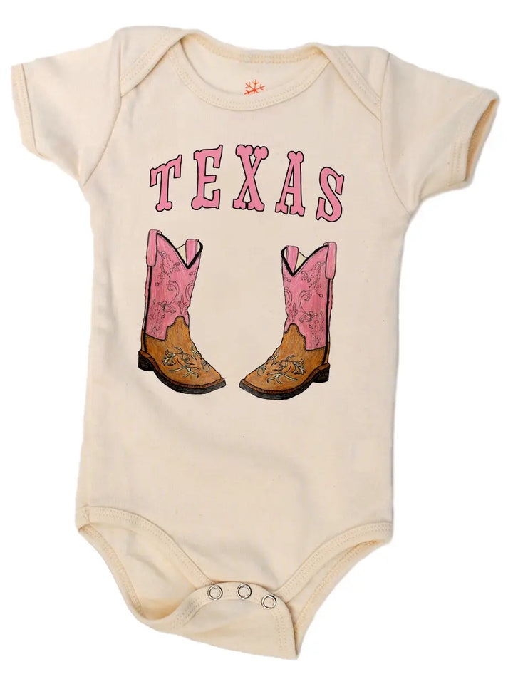 Pink Texas Boots Organic Onesie