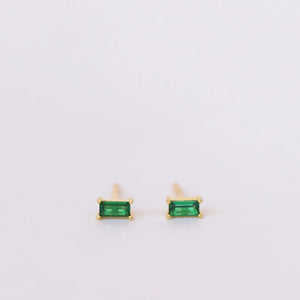 Emerald Baguette Earrings