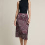 Paisley Elastic Waist Midi Skirt