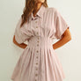 Gingham Patterned Shirt Dress