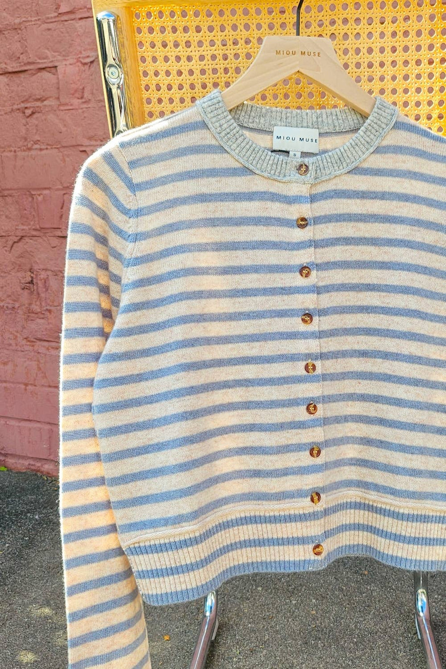 Striped Pattern Button Front Cardigan