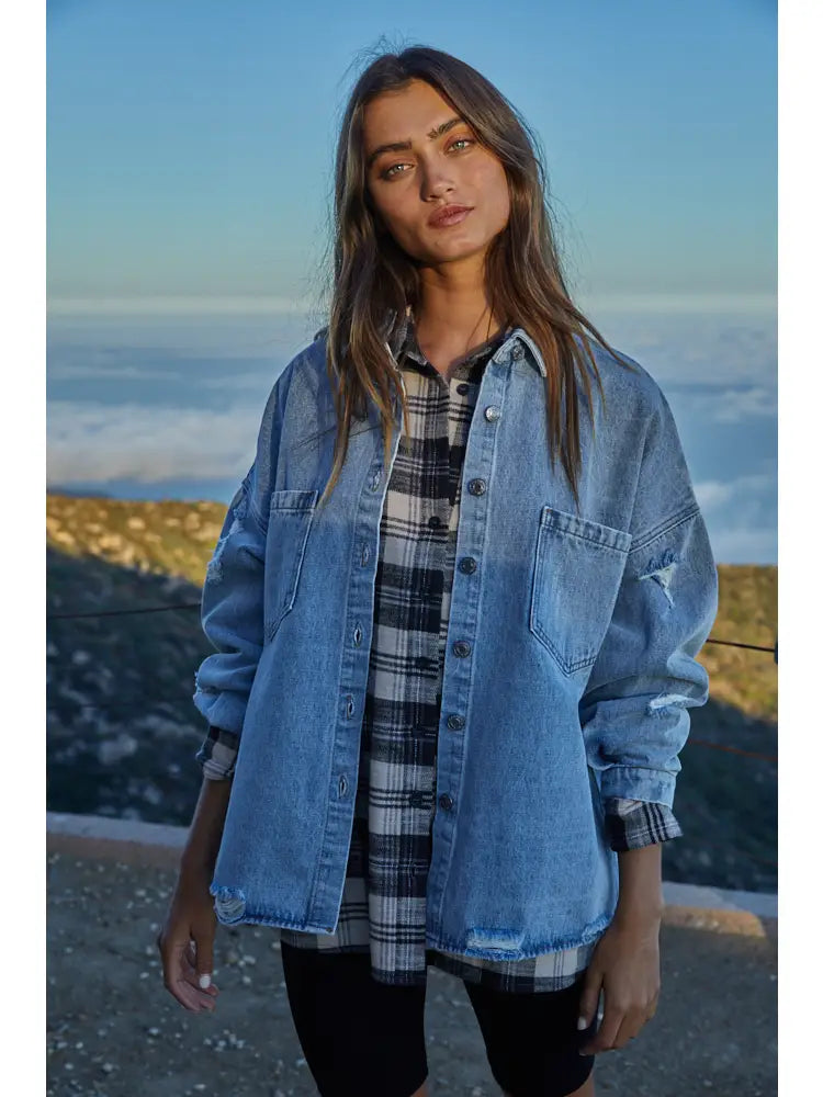 Untamed Denim Button Down by By Together