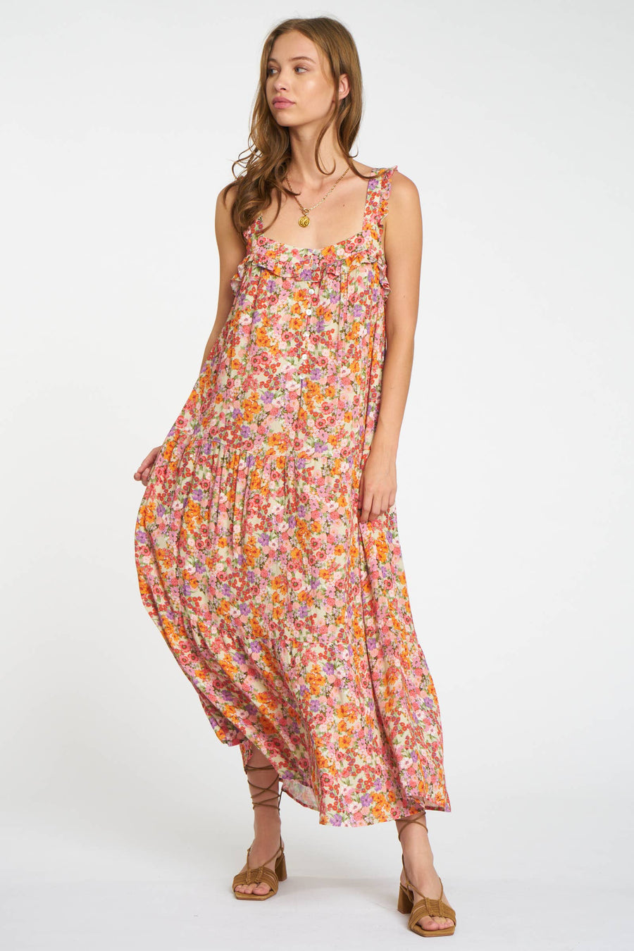 Robin Dress in Peach Floral by dRA