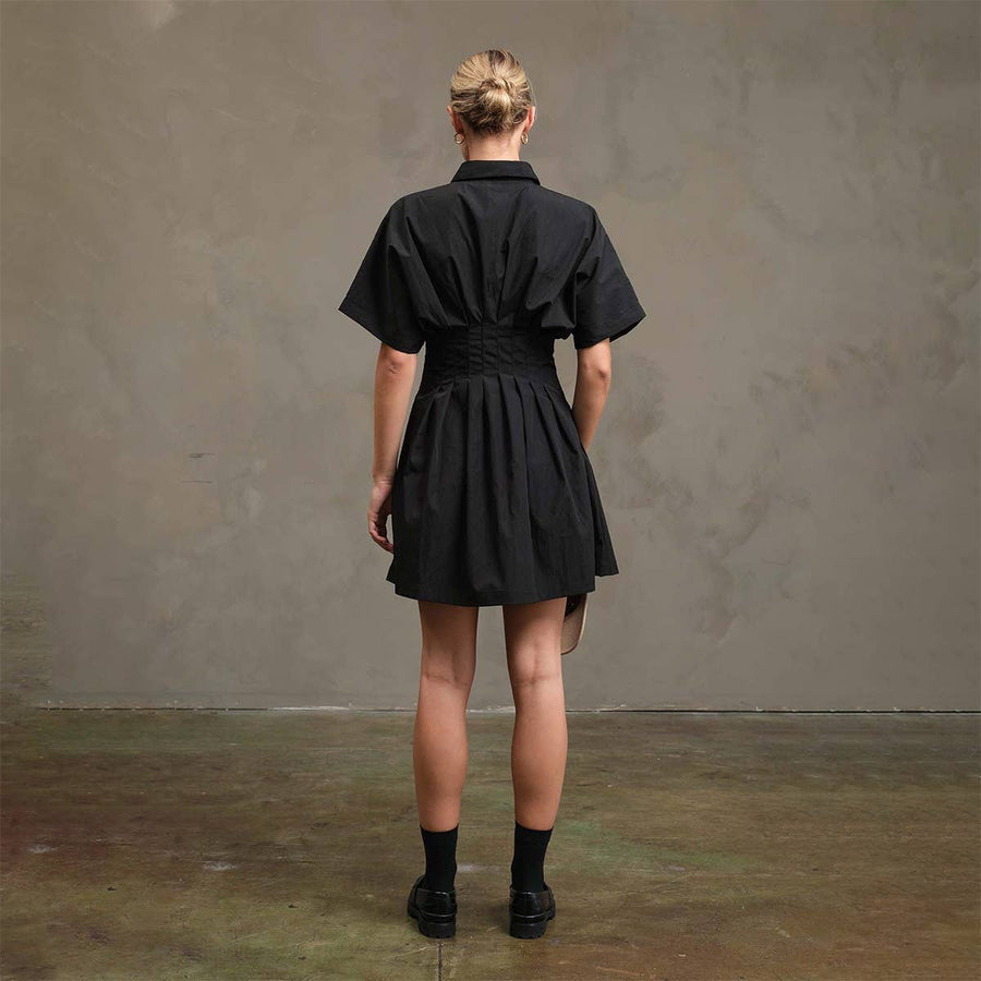 Wide Pintuck Shirt Dress