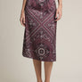 Paisley Elastic Waist Midi Skirt