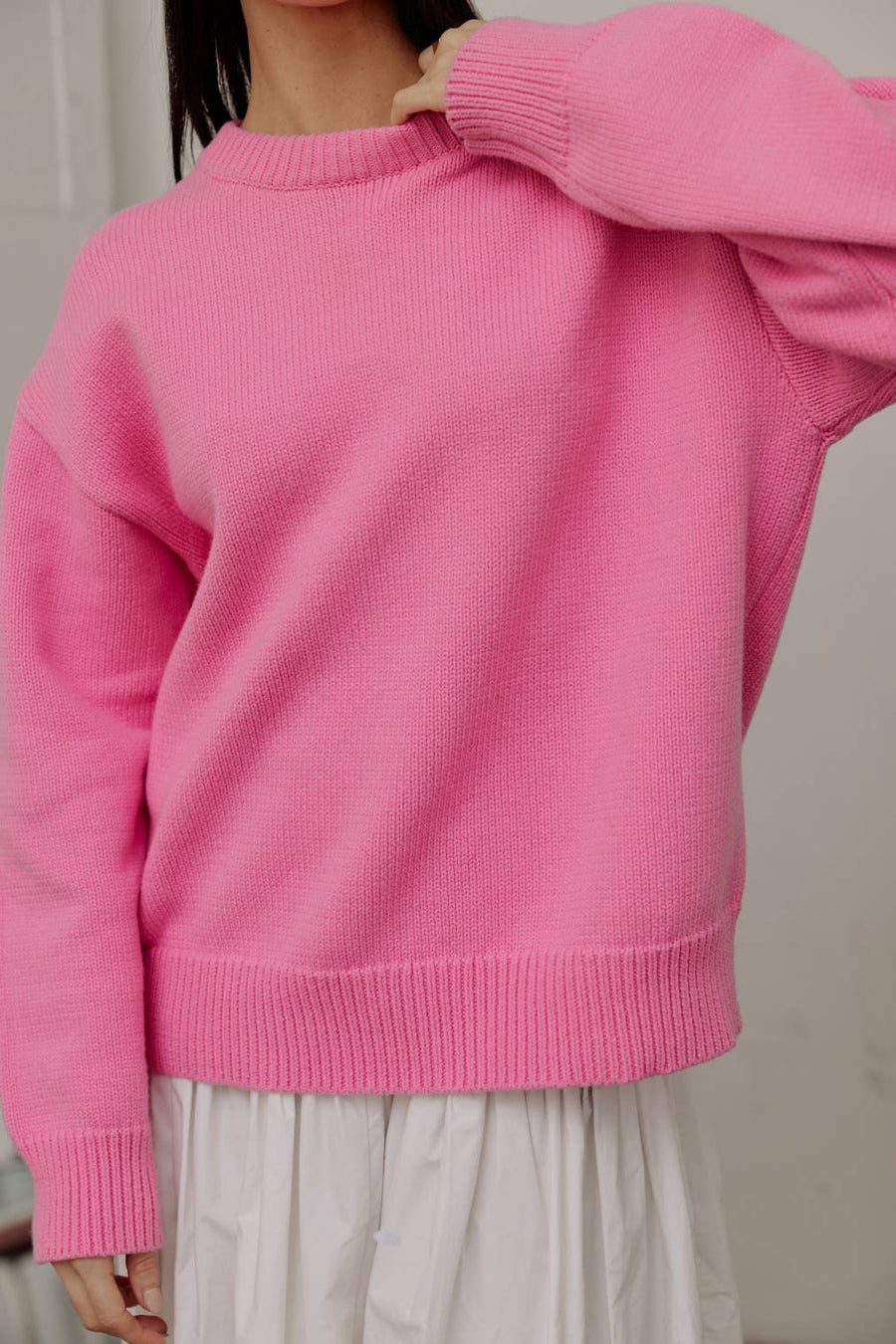 The Holly Sweater in Pink by Mod Ref