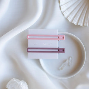 Leia in Mauve and Pink Hair Clips