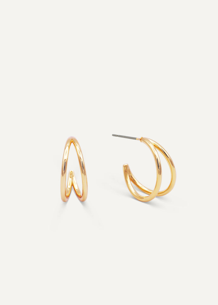 Illusion Double Hoop Gold Earrings by JaxKelly