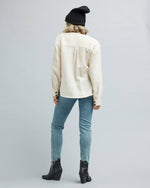 Carine Long Sleeve Top in Whitecap Gray by Downeast