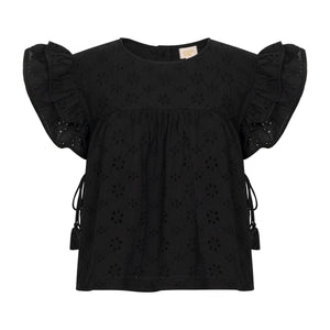 Black Eyelet Lottie Top by Sunshine Tienda