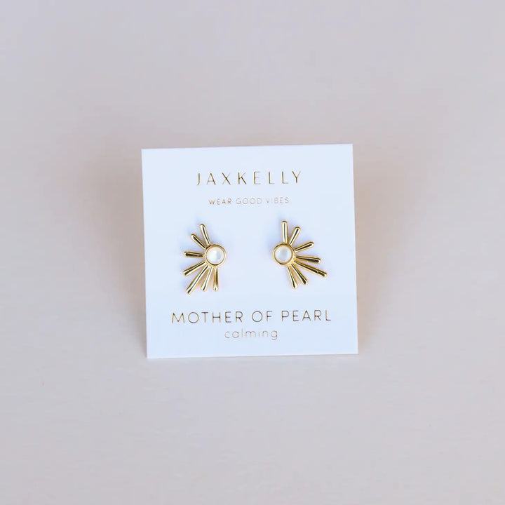 Mother of Pearl Sun Ray Earrings