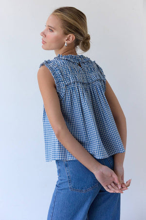 Gingham Ruffle Blouse