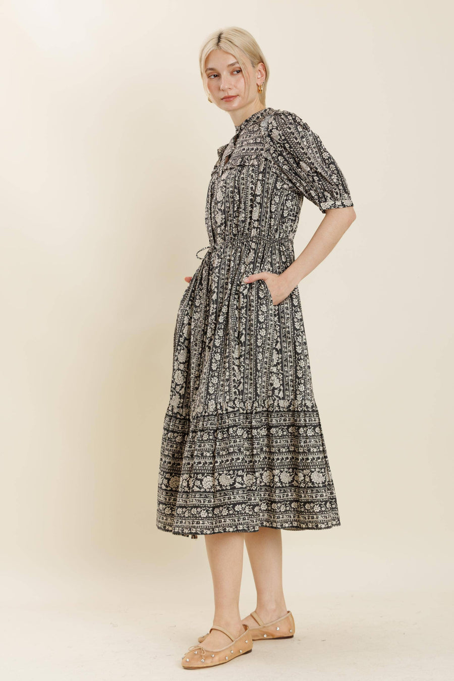 Floral Ruffle Midi Dress