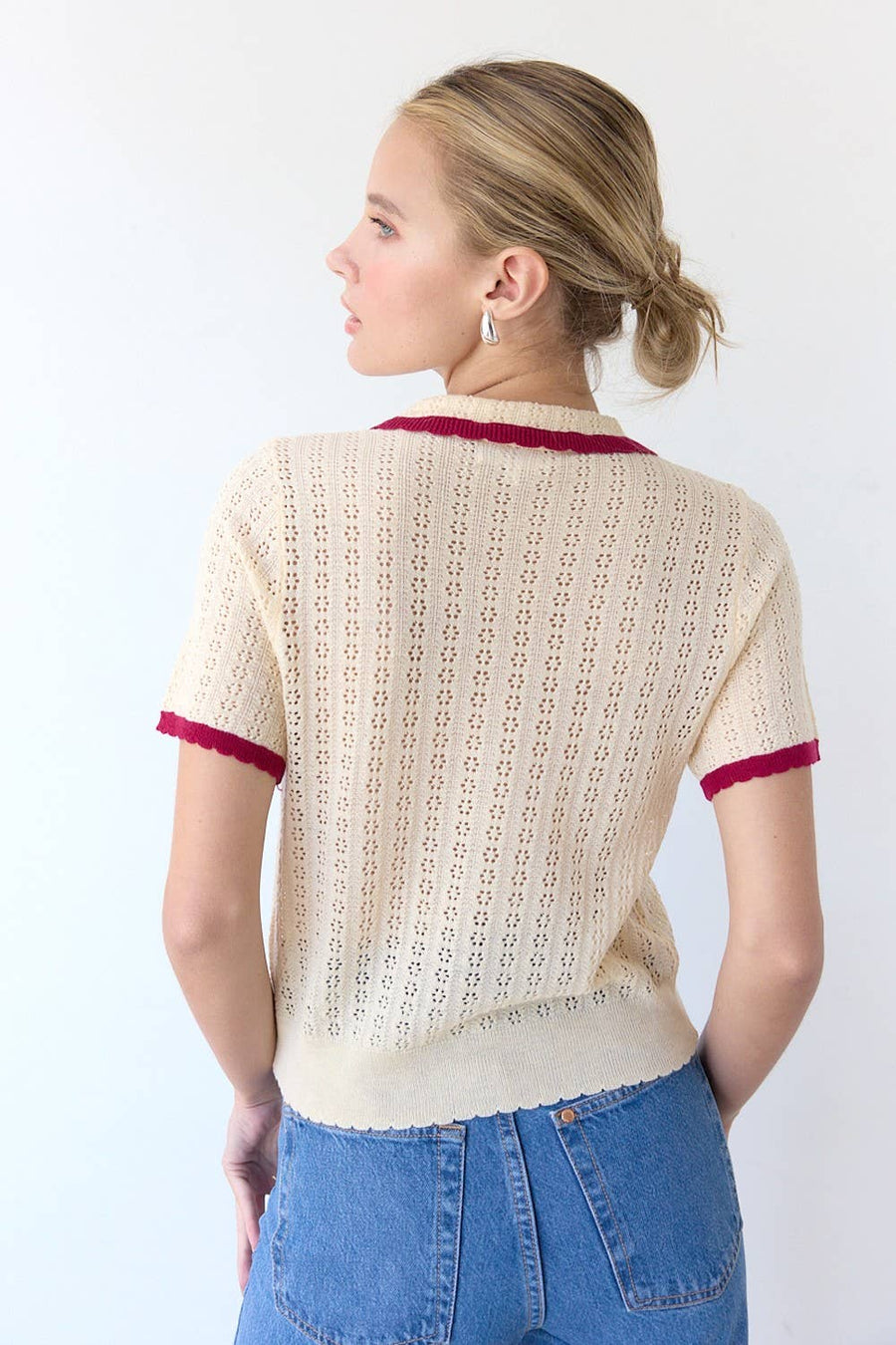 All Over Pointelle Cardigan