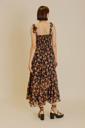 Floral Chiffon Midi Dress