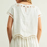 Floral Embroidered Boat Neck Top