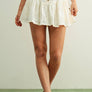 Eyelet Ruffled with Button Front Skort