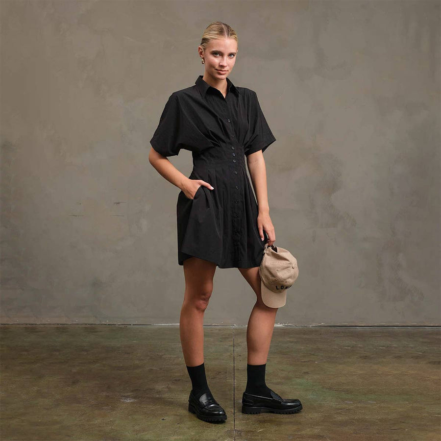 Wide Pintuck Shirt Dress