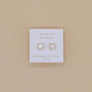 Round Mother of Pearl Gemstone Gold Earrings by JaxKelly