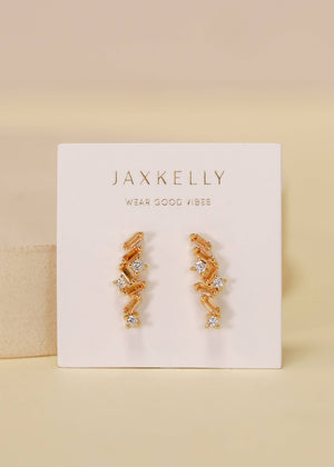 Cascading Baguette Drop Gold Earrings by JaxKelly